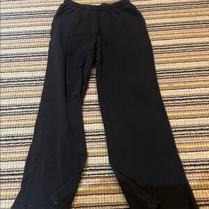 Black waffle Wide-Leg Pants